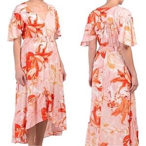 Abel The Label Anthropologie Dress Floral Tropical High-Low Women's Small